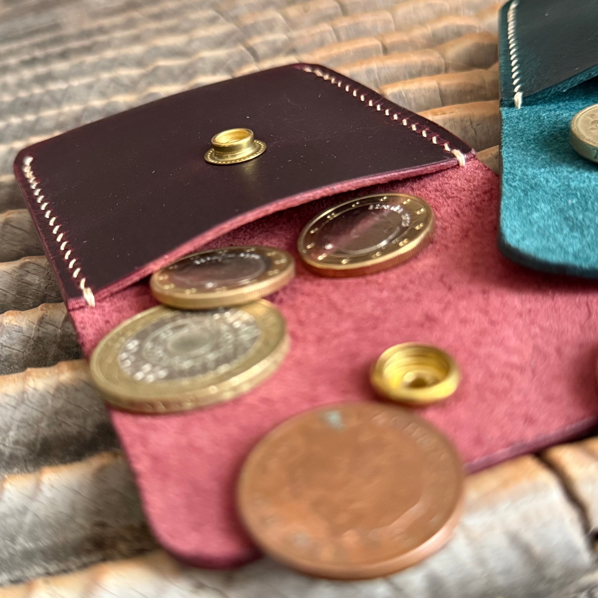 Veleta - Coin keeper in waxy Burgundy- CUSTOM ORDER