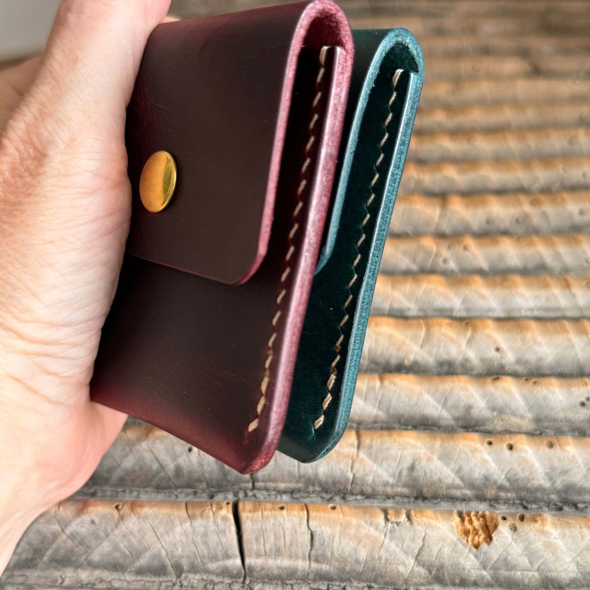 Veleta - Coin keeper in waxy Burgundy- CUSTOM ORDER