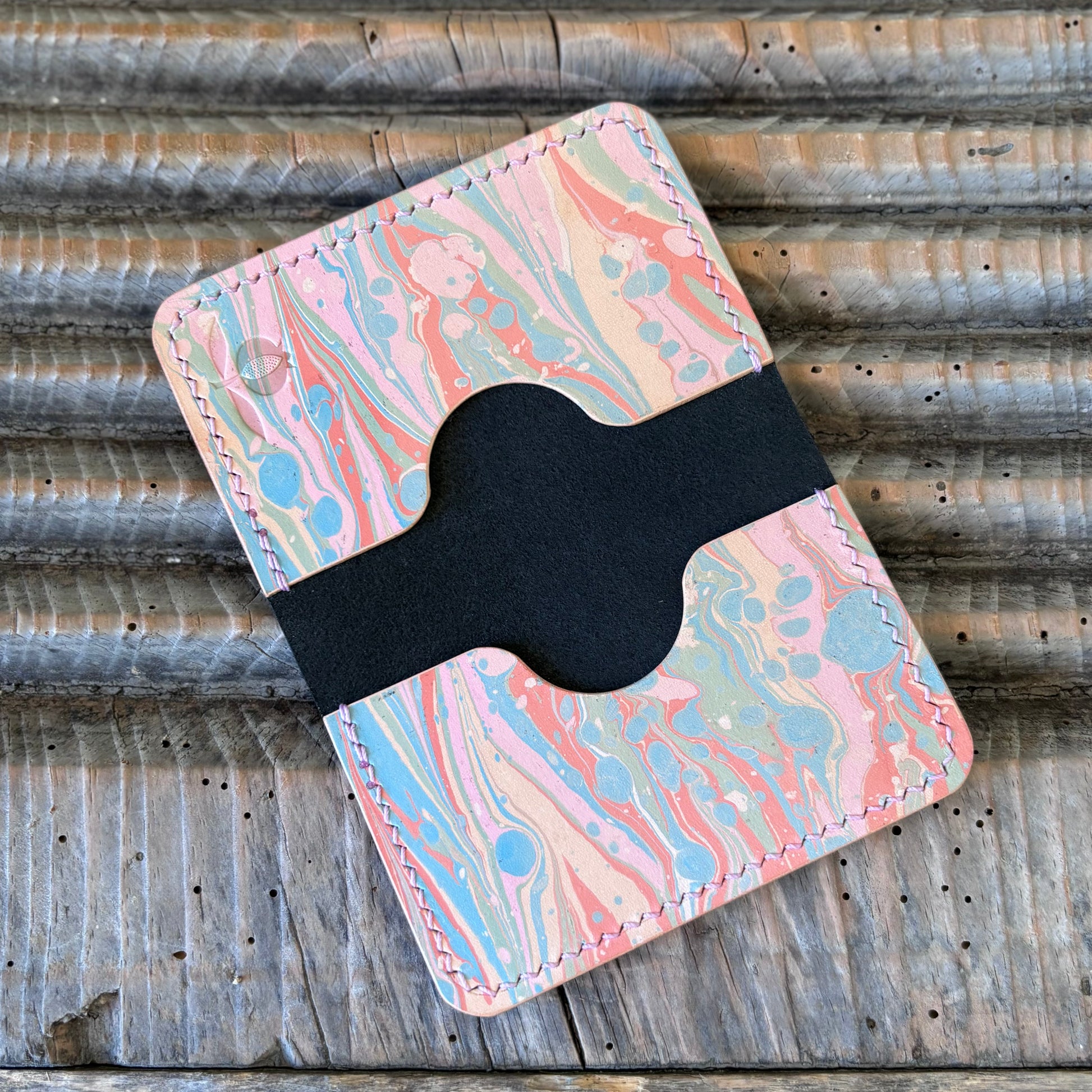 Matraquilla - Buttero black with hand marbled pastel colors