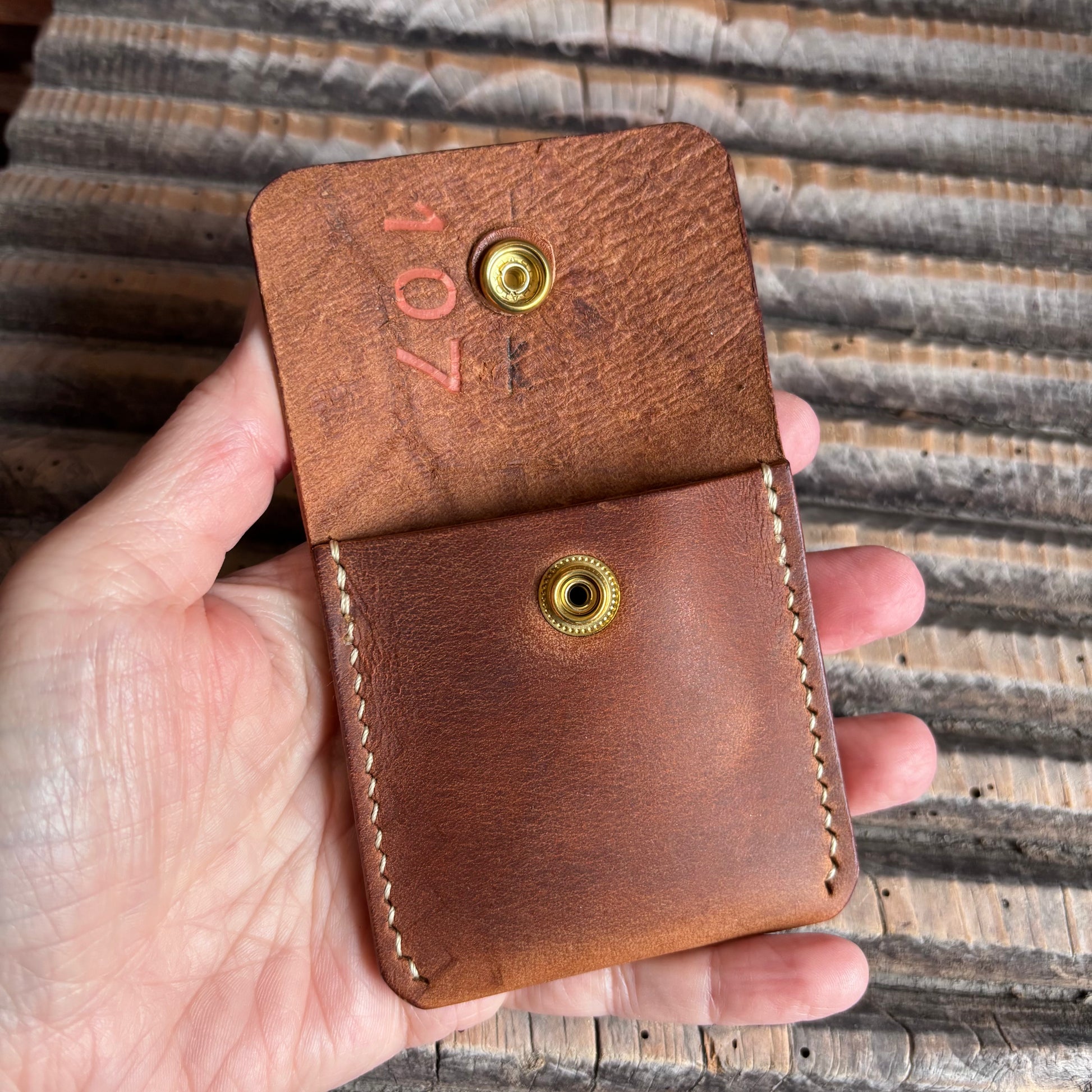 Veleta - Coin keeper in Shell Cordovan Culatta Cavallo Flower: Whiskey