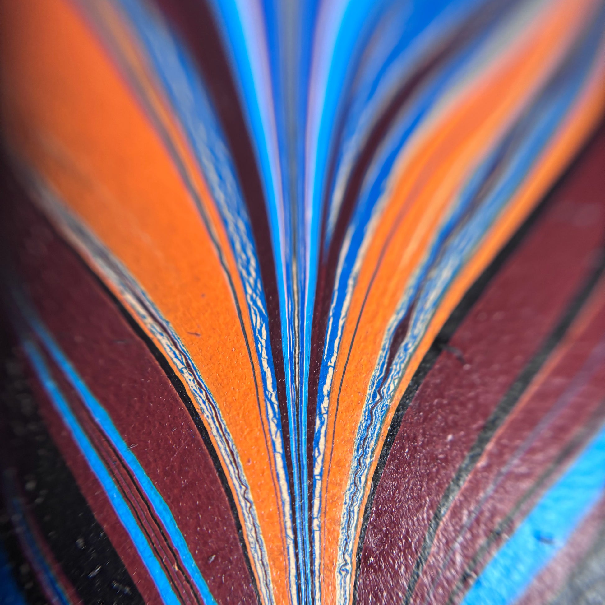Abrazo - Hand-marbled blue, orange, brown
