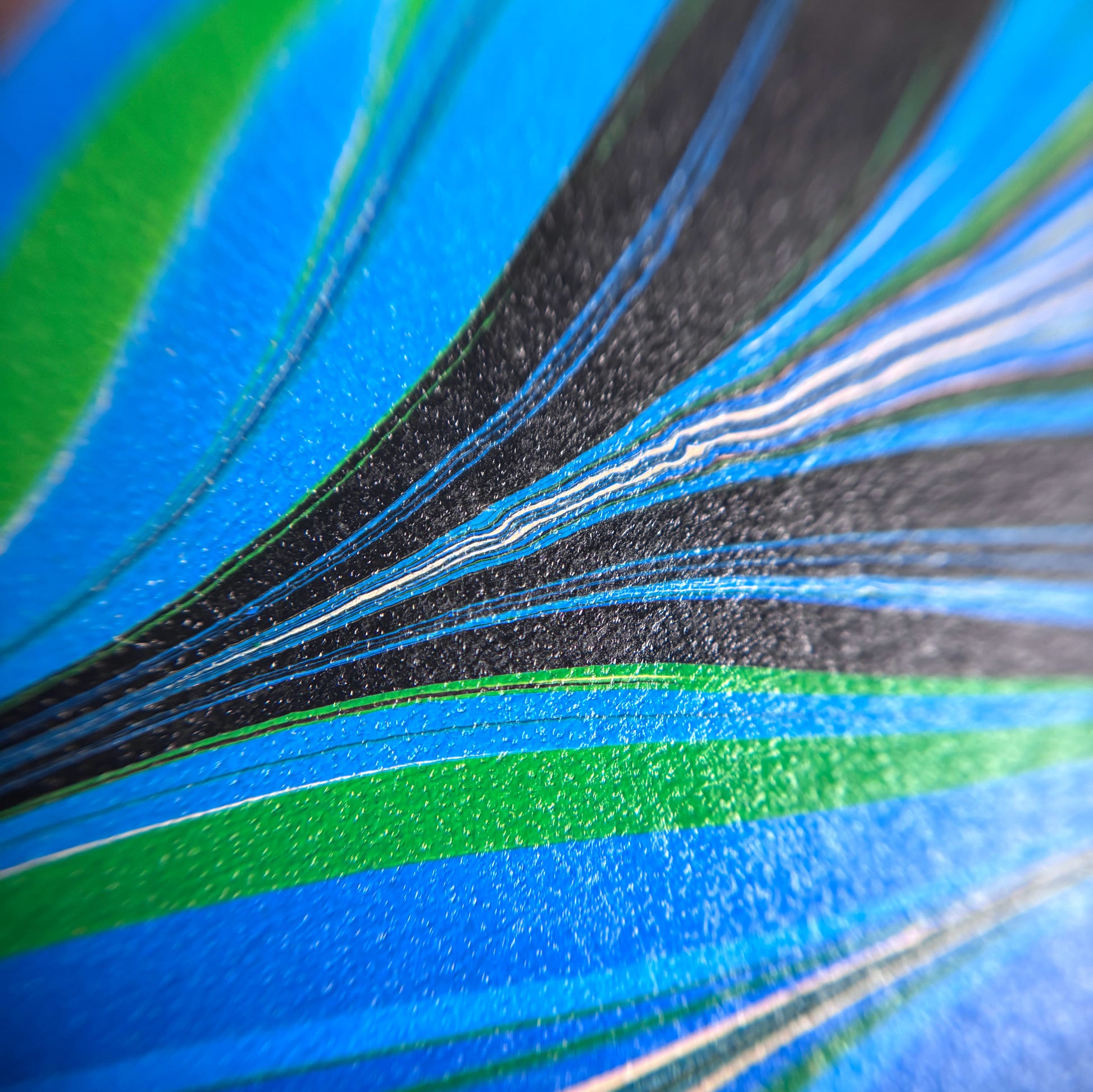 Abrazo - Hand-marbled blue, green, black