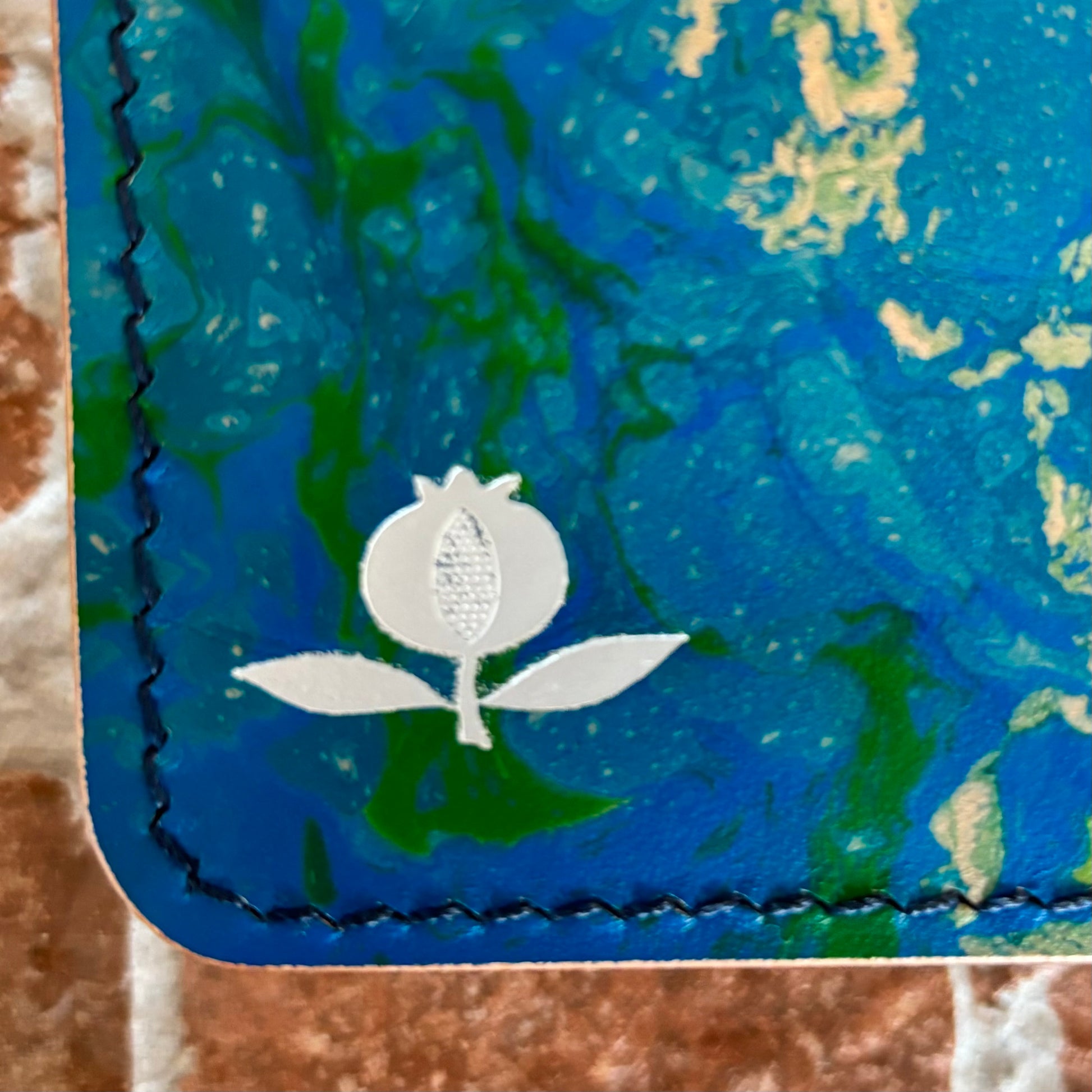 Quisquilla - Hand marbled and Blue Buttero