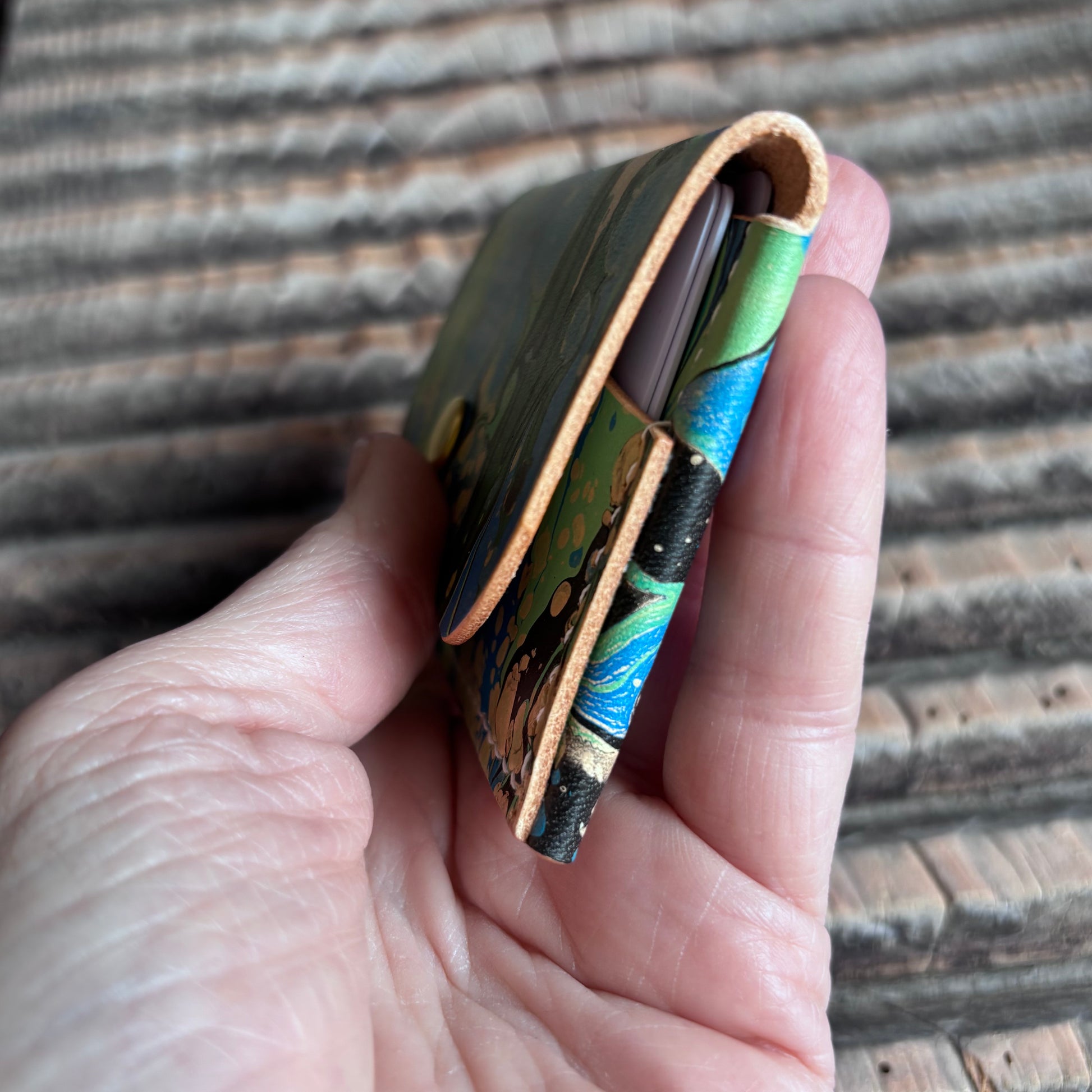 Abrazo - Hand-marbled blues & greens