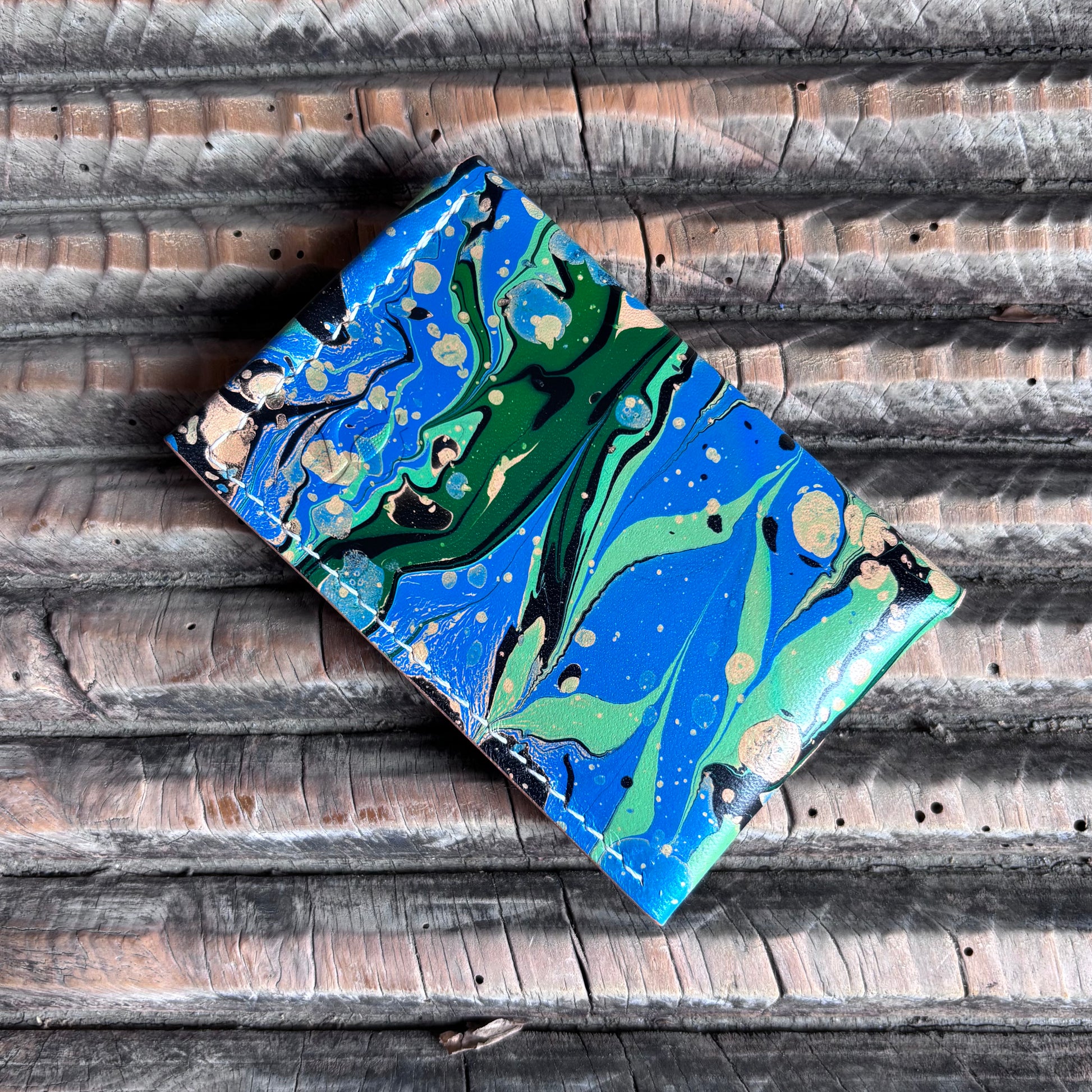 Abrazo - Hand-marbled blues & greens