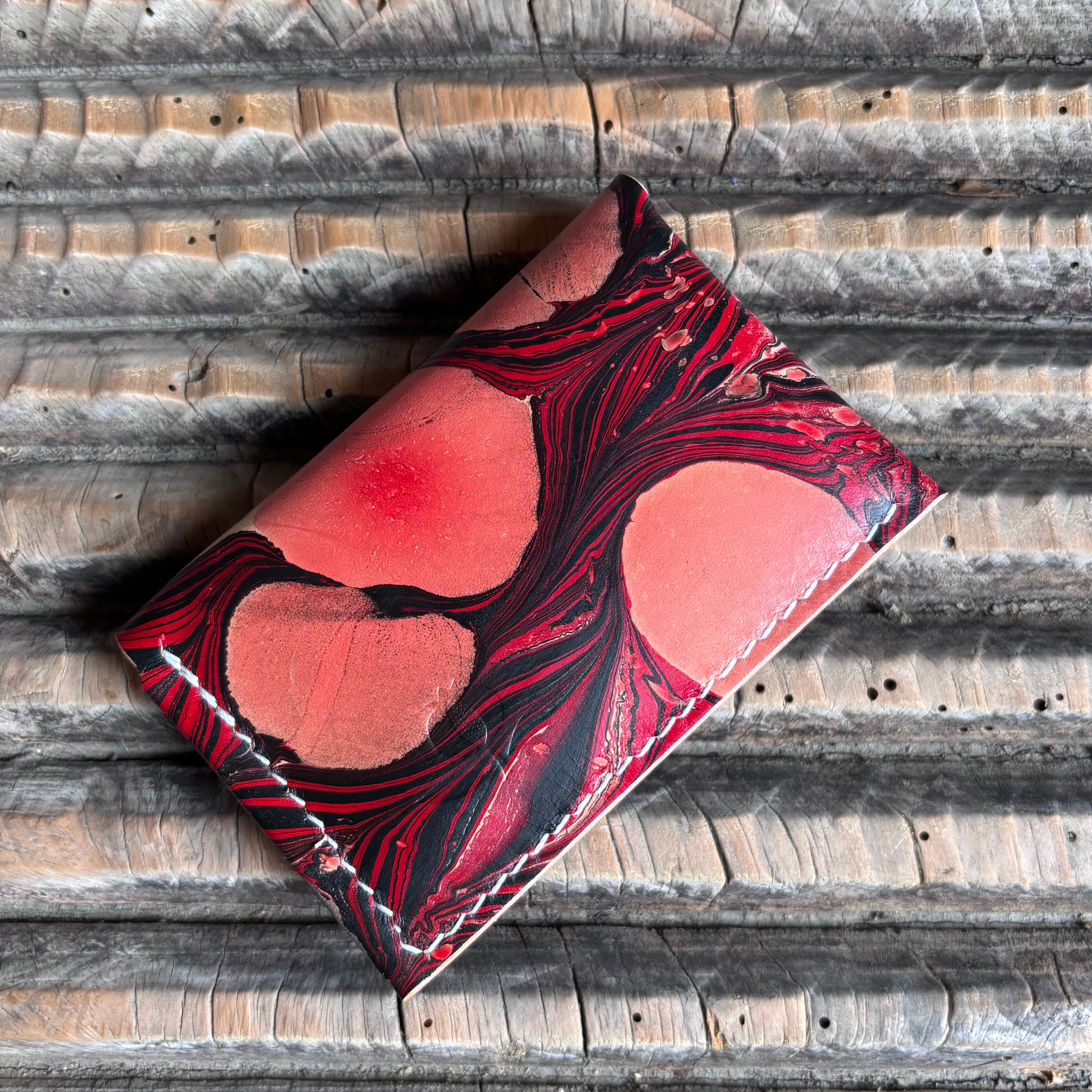 Abrazo - Hand-marbled red & black