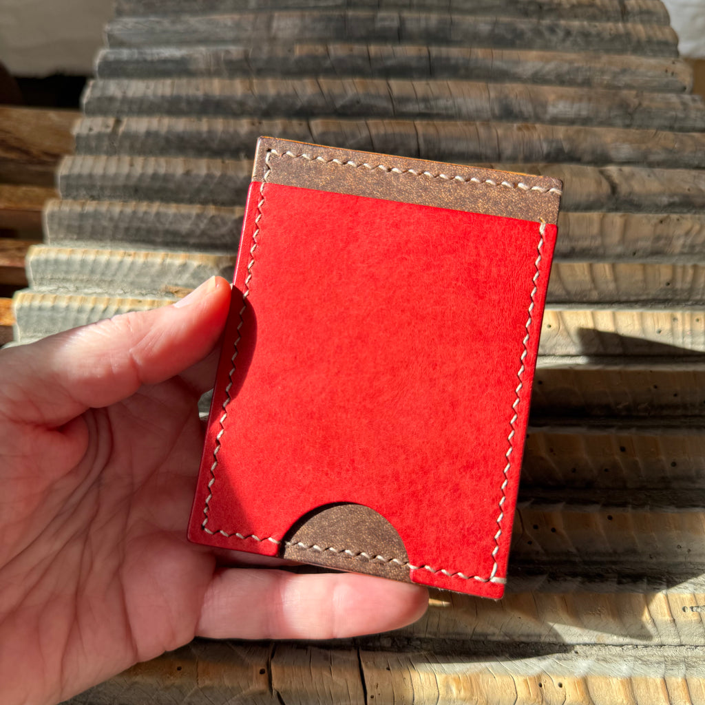 Compact Card + Cash Wallet - Red
