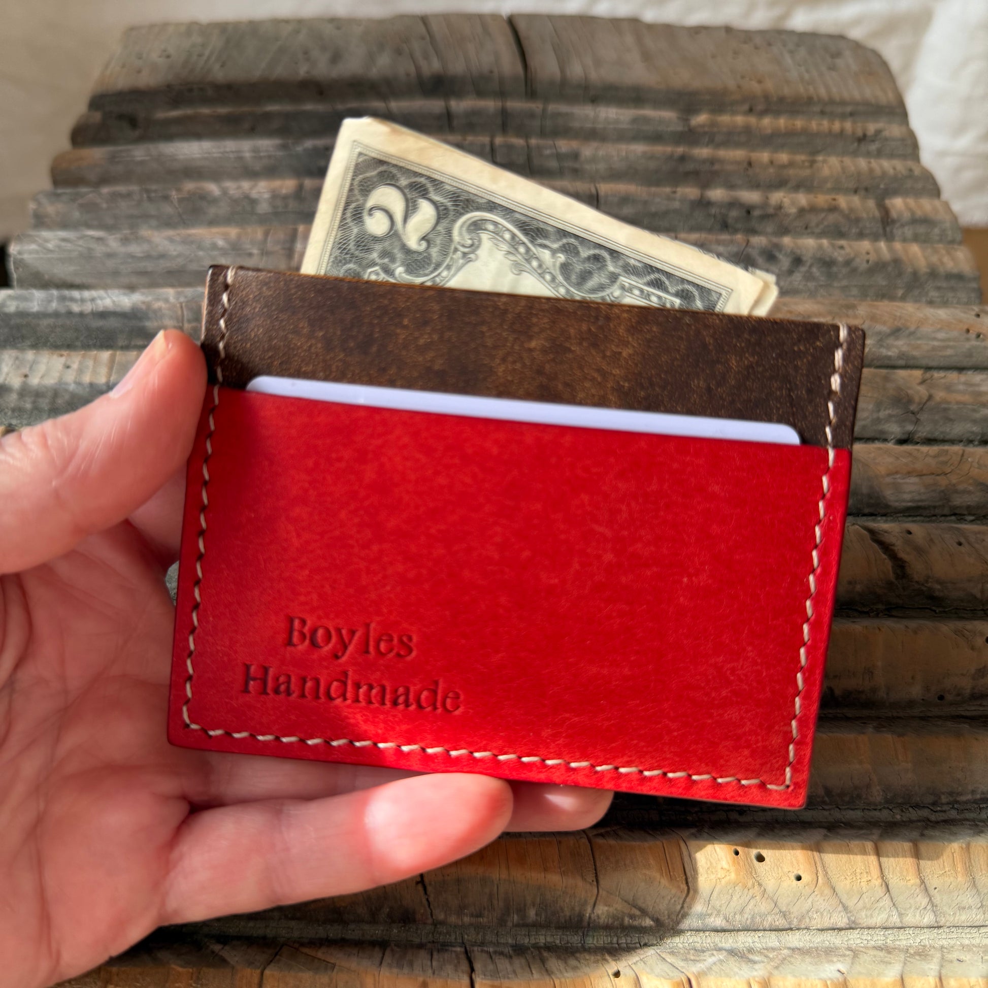 Compact Card + Cash Wallet - Red