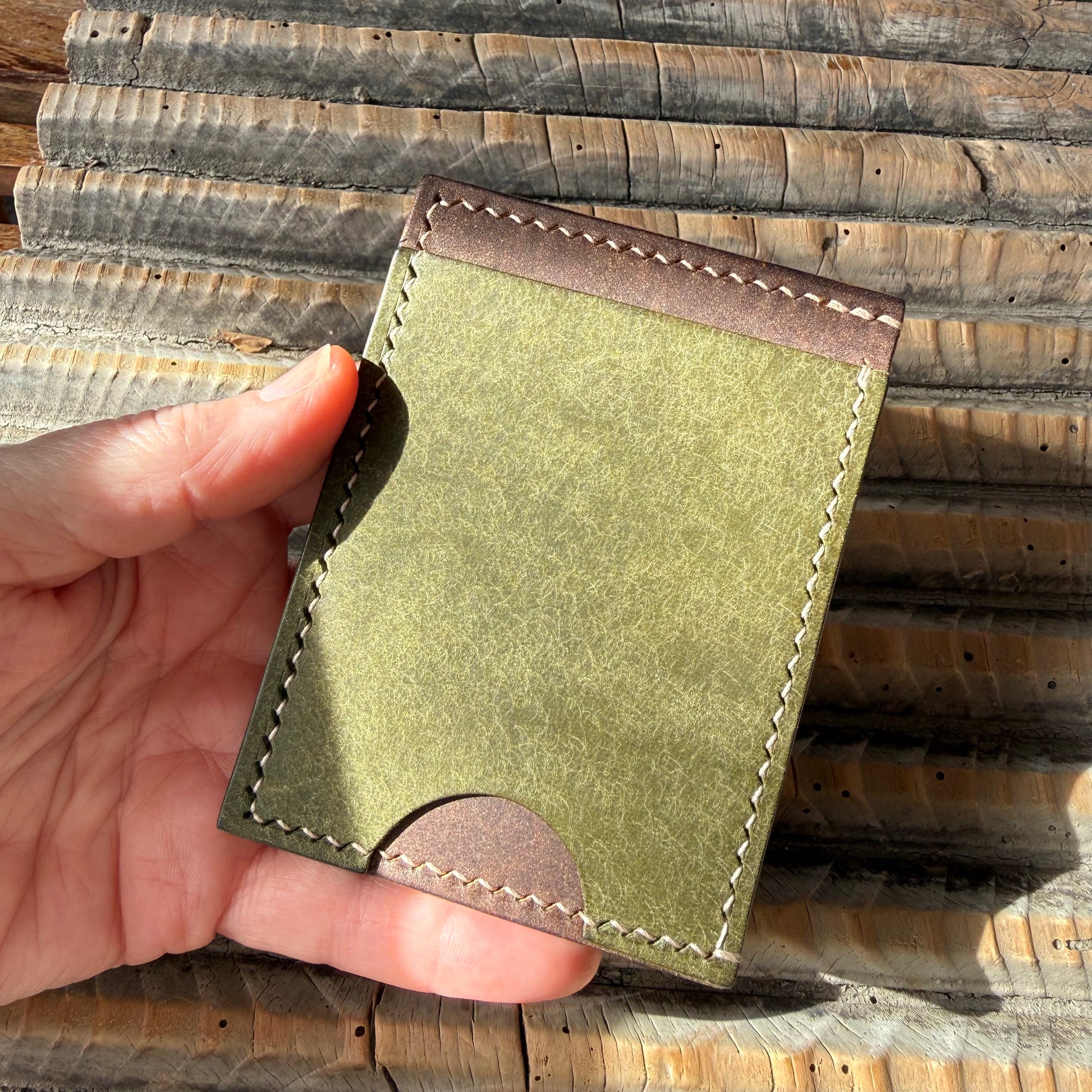 Compact Card + Cash Wallet - Green