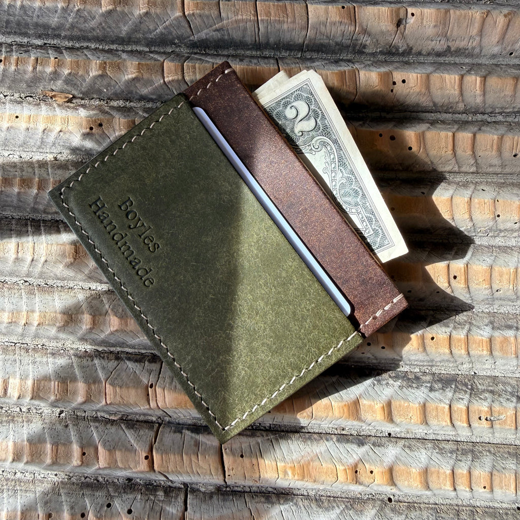 Compact Card + Cash Wallet - Green