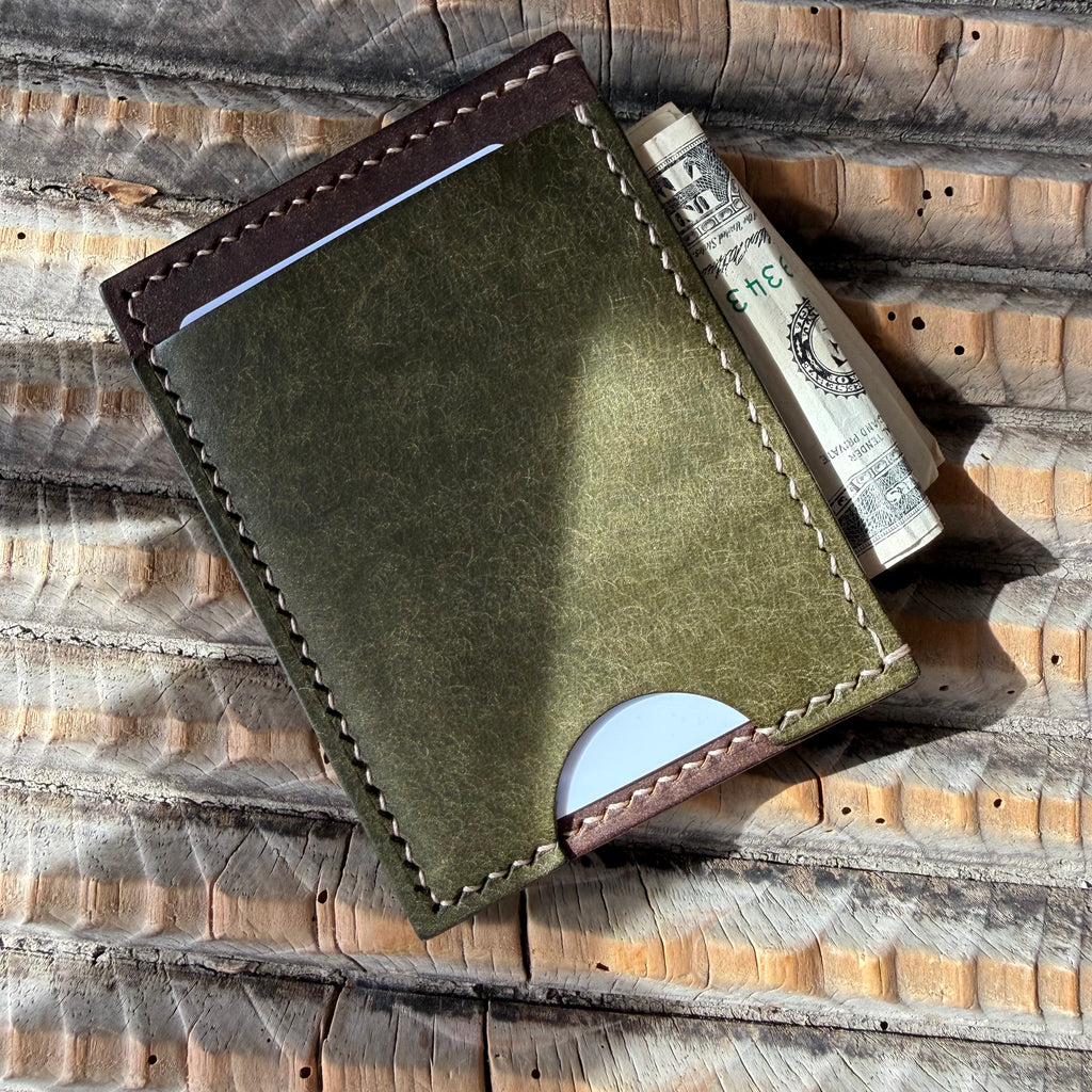 Compact Card + Cash Wallet - Green