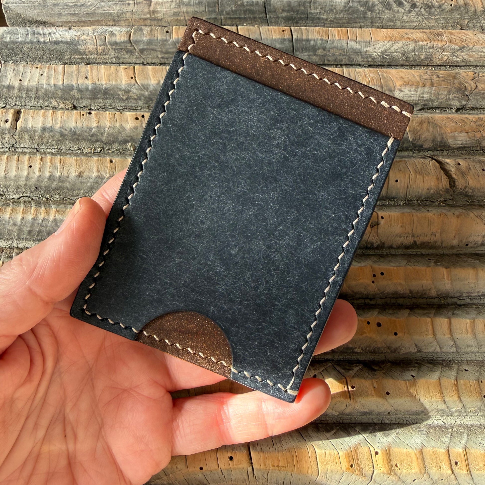 Compact Card + Cash Wallet - Blue