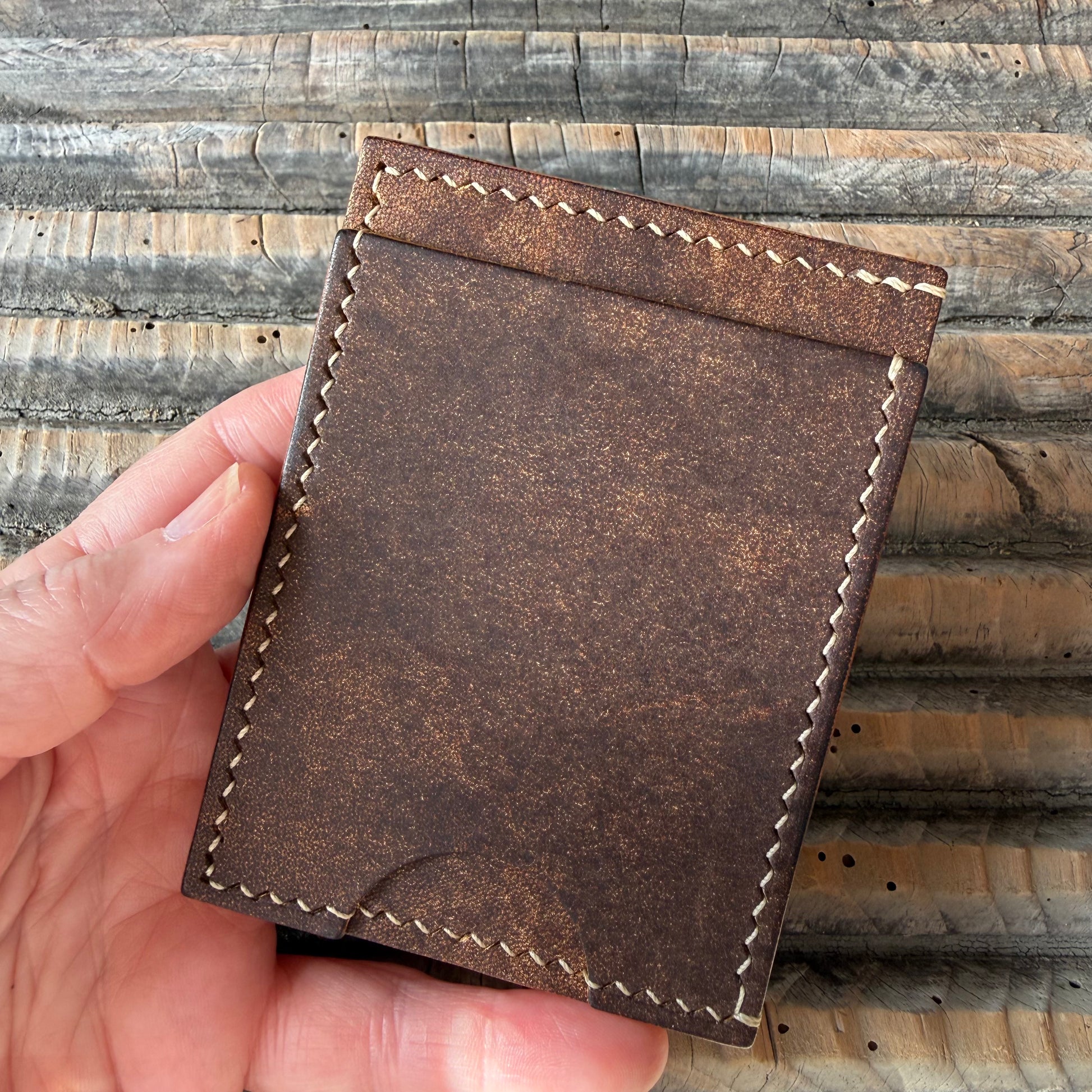 Compact Card + Cash Wallet - Brown