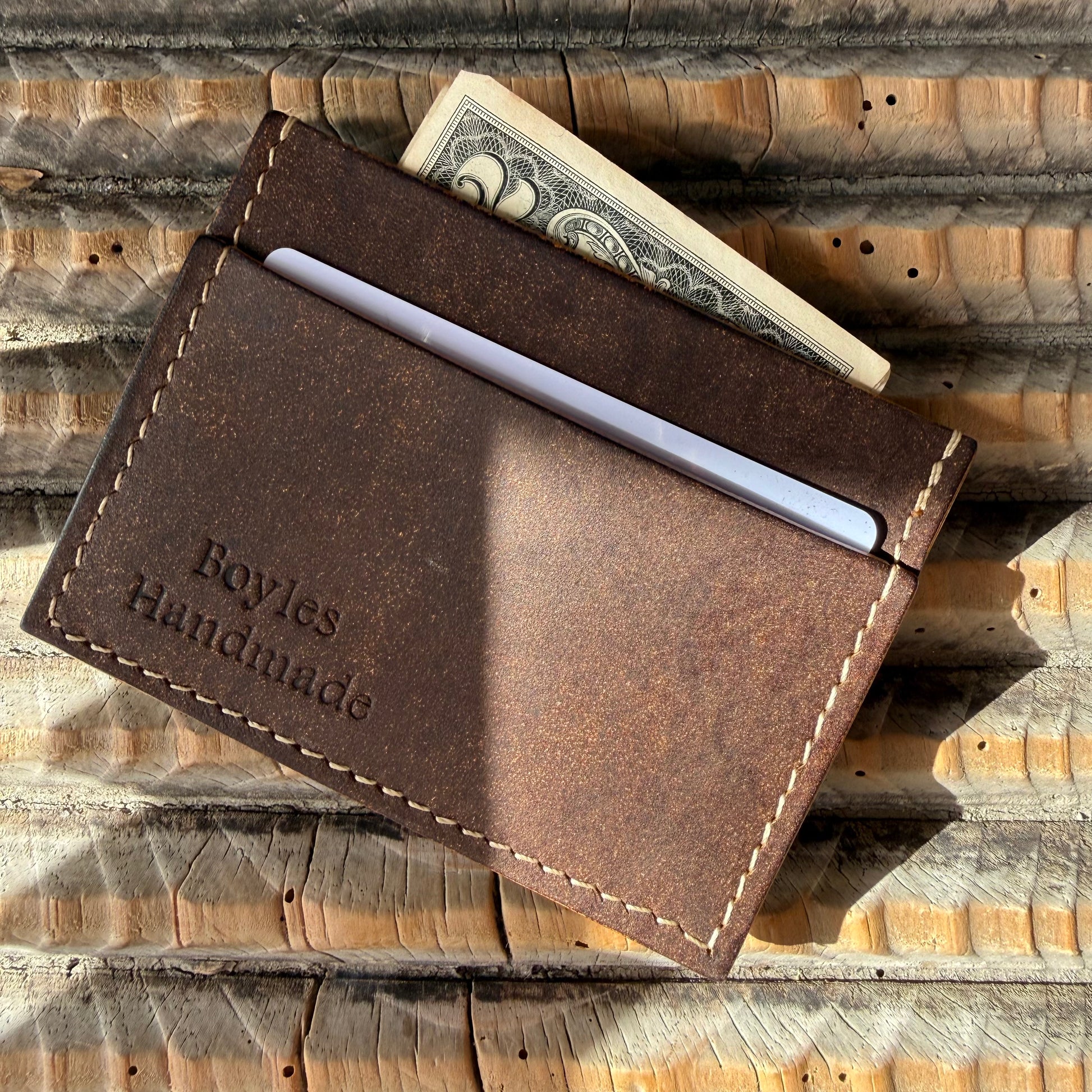 Compact Card + Cash Wallet - Brown