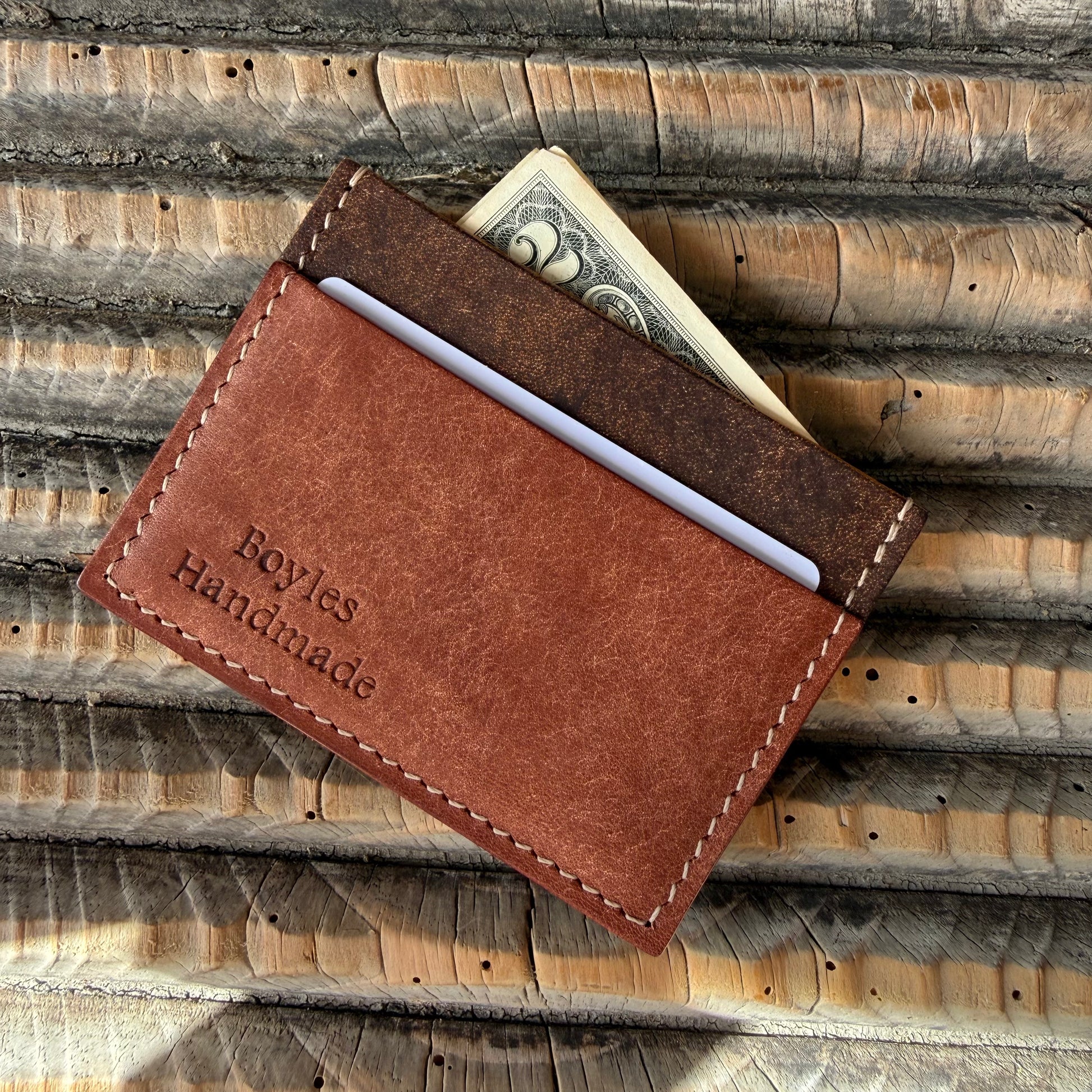 Compact Card + Cash Wallet - Brown