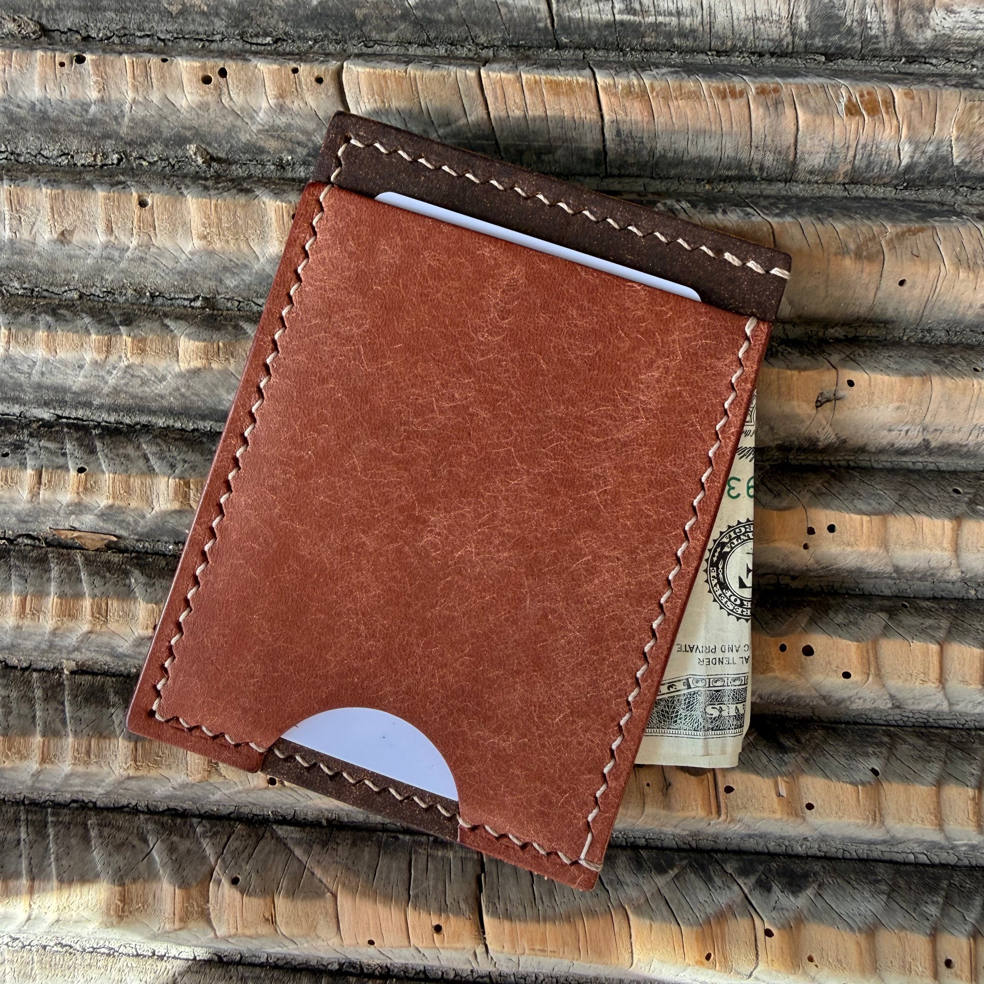Compact Card + Cash Wallet - Brown