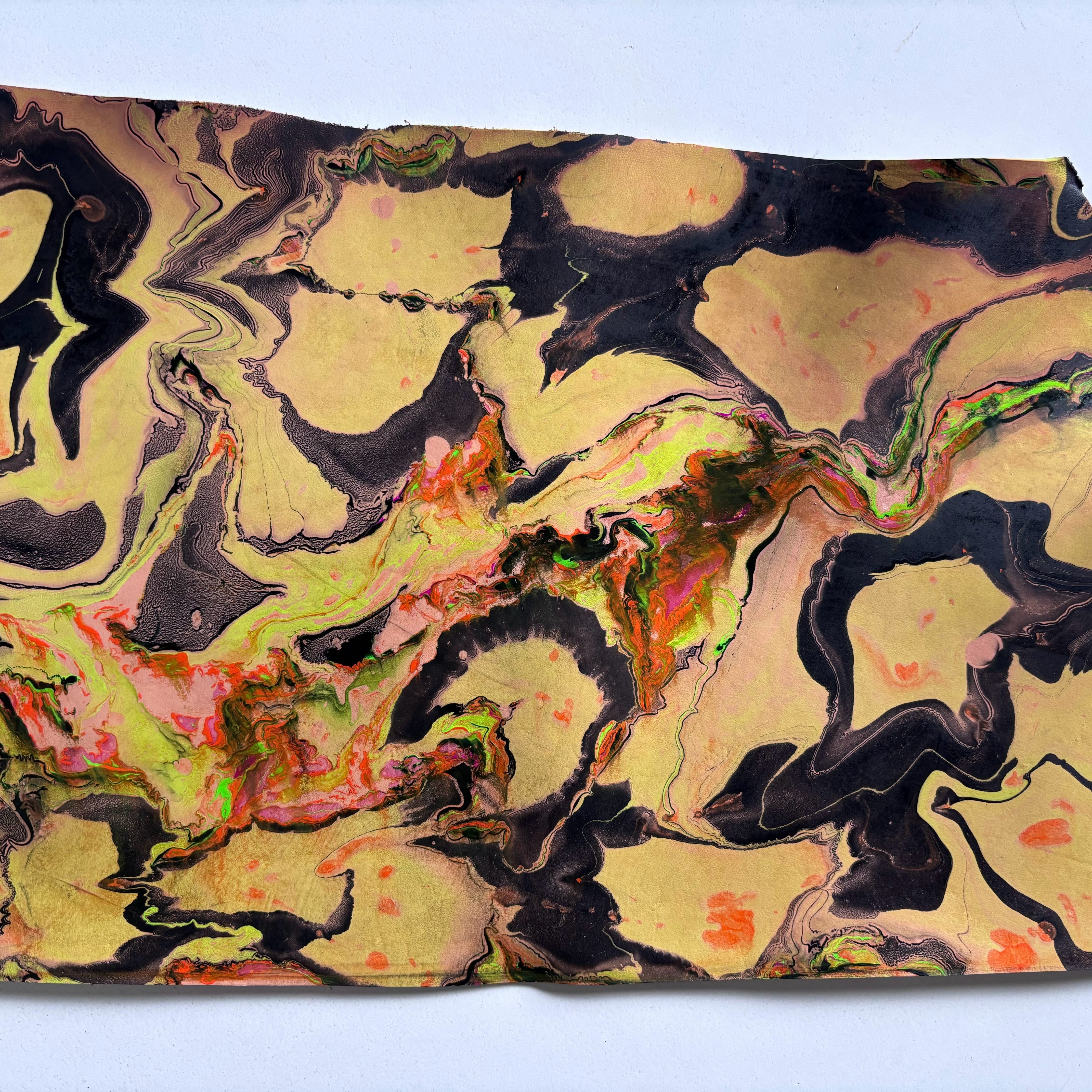 Hand-marbled panels, Halloween colors *CUSTOM ORDER*