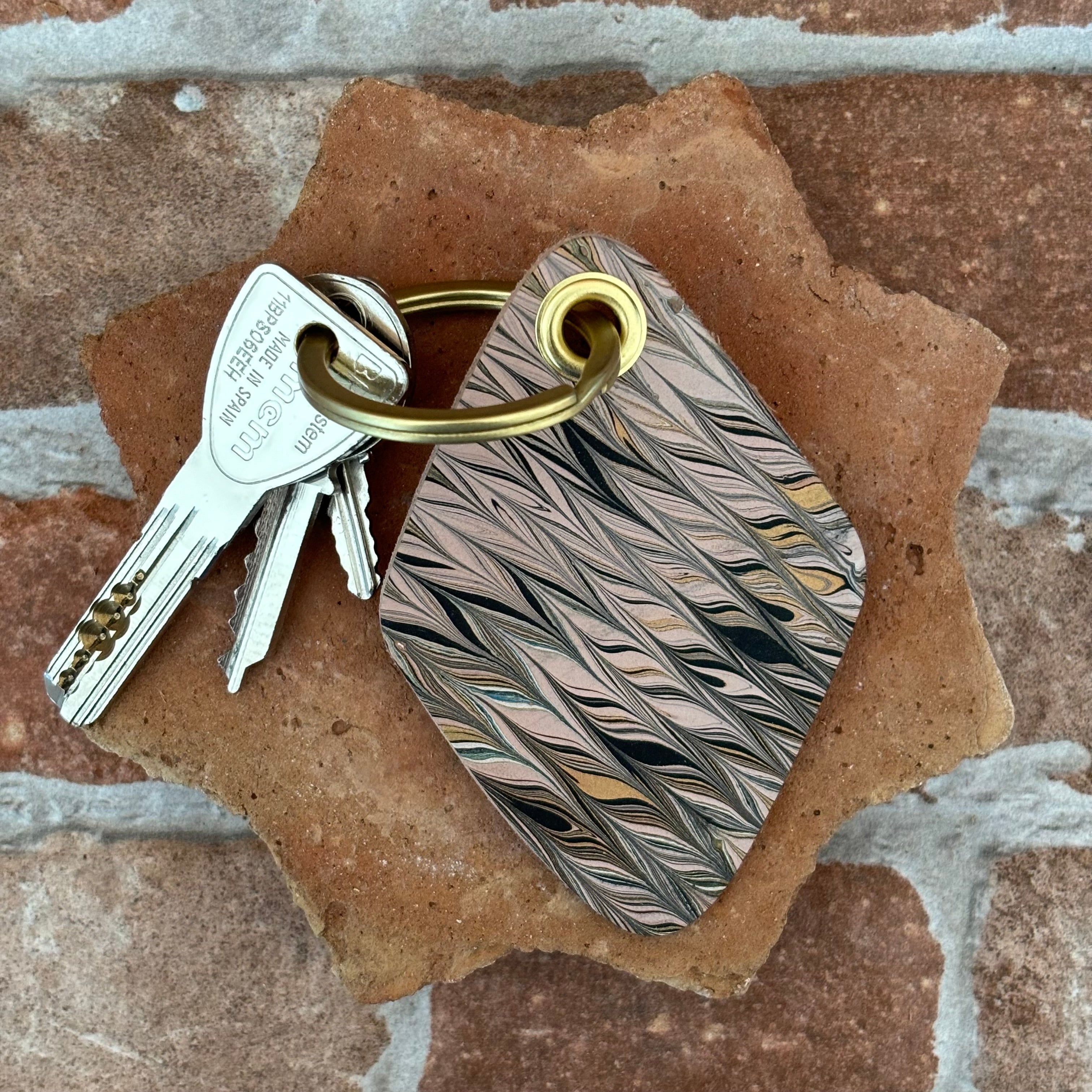 Sabika Hand Marbled Key Fob - hotel