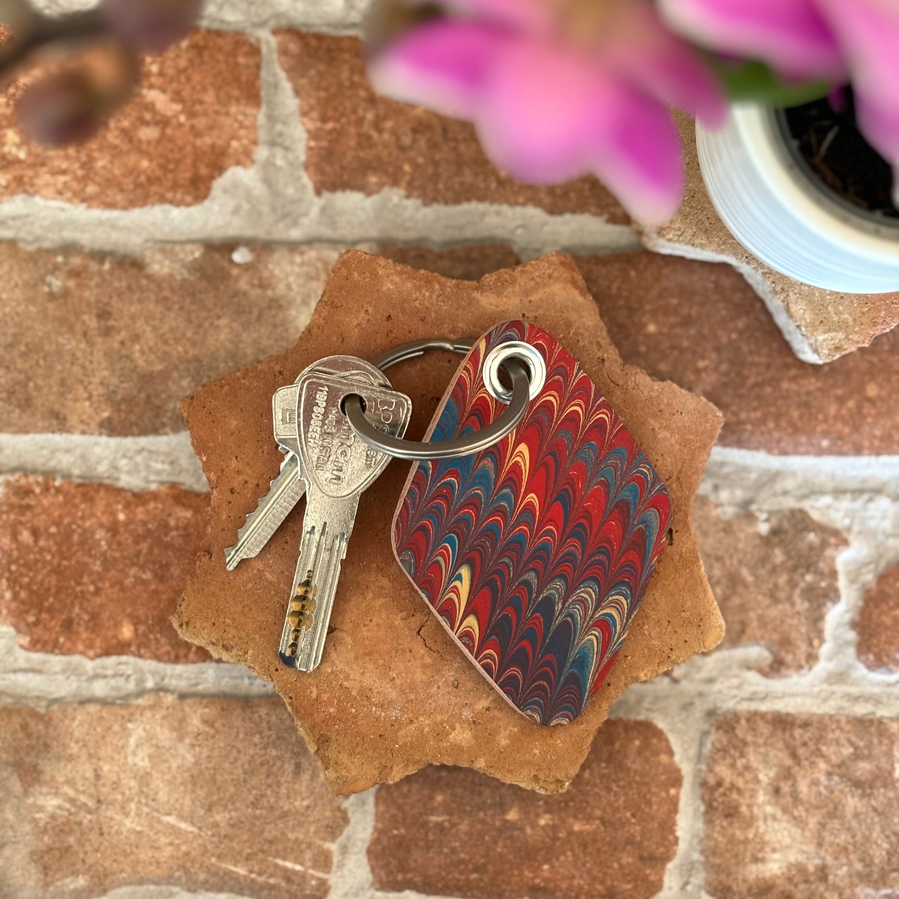 Sabika Hand Marbled Key Fob - hotel