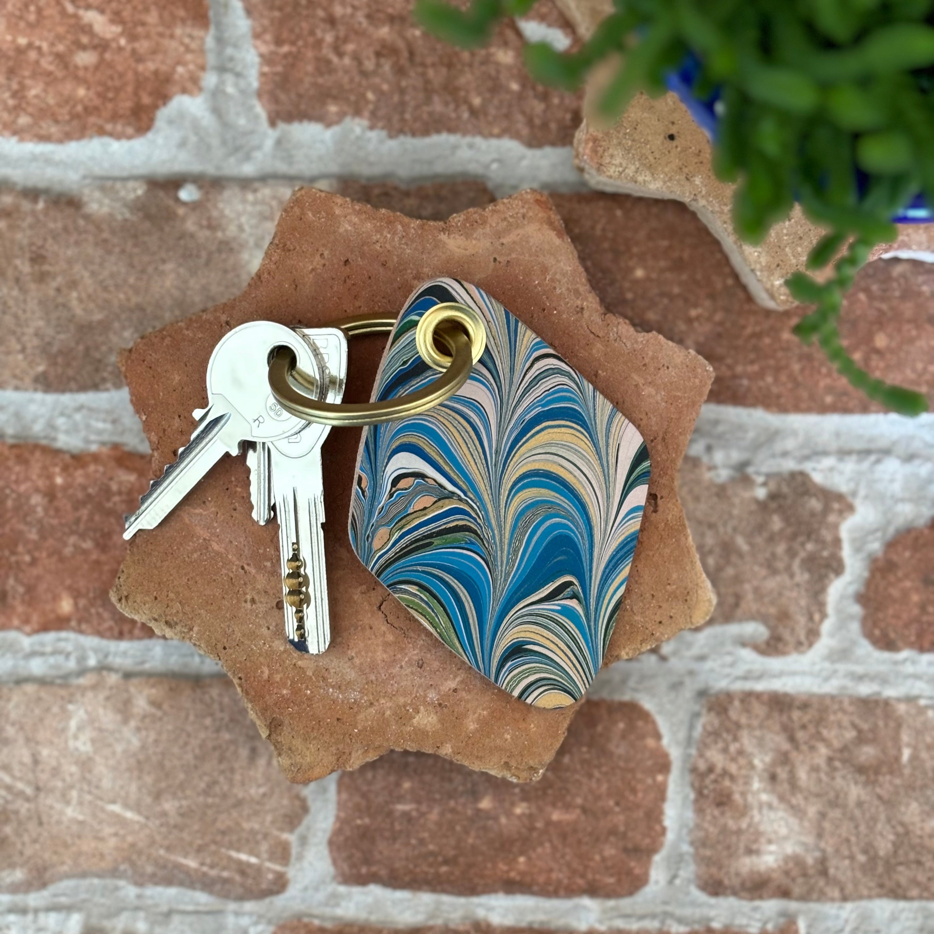 Sabika Hand Marbled Key Fob - hotel