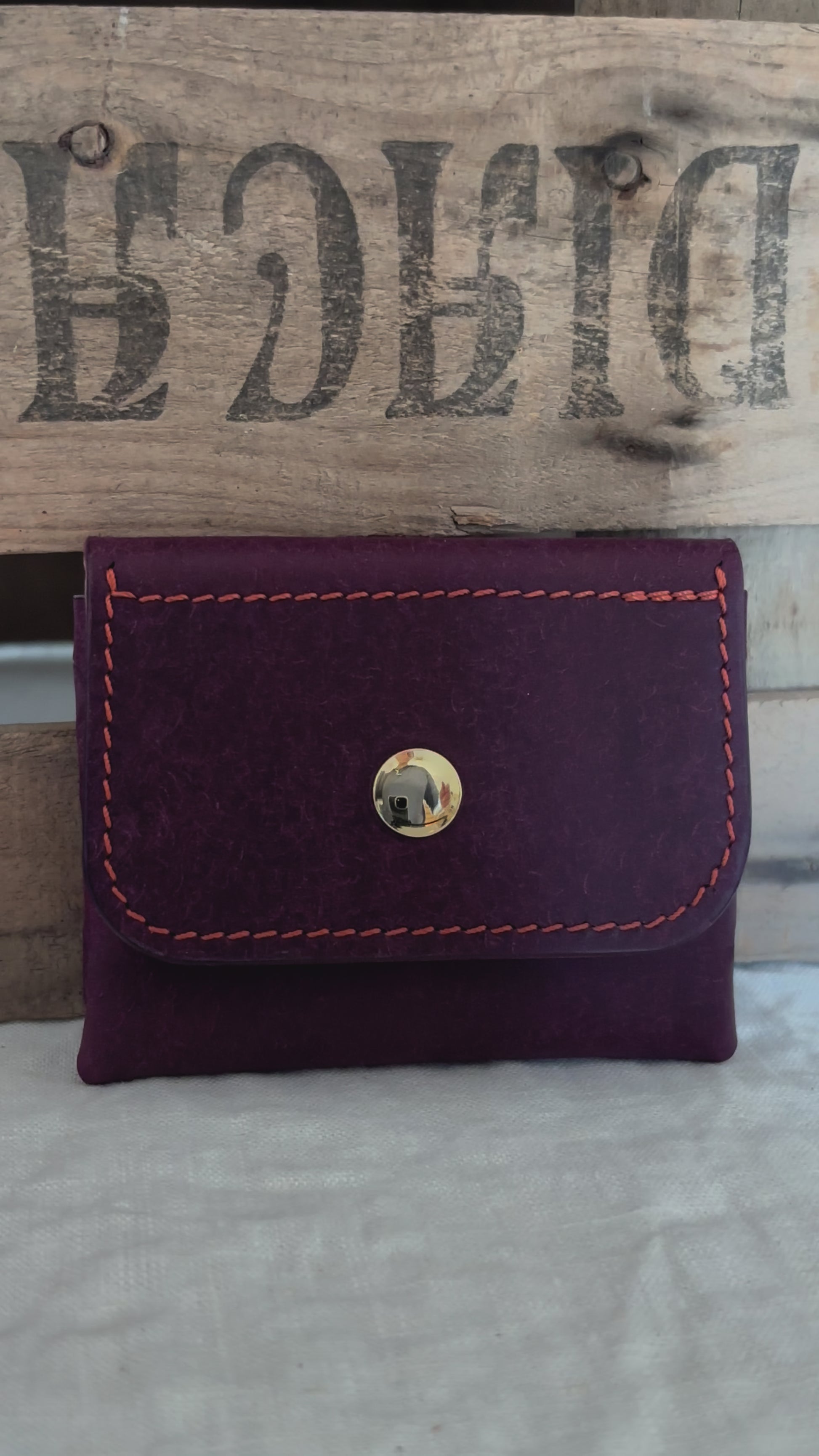 Candelón card case - Violet Pueblo with snap